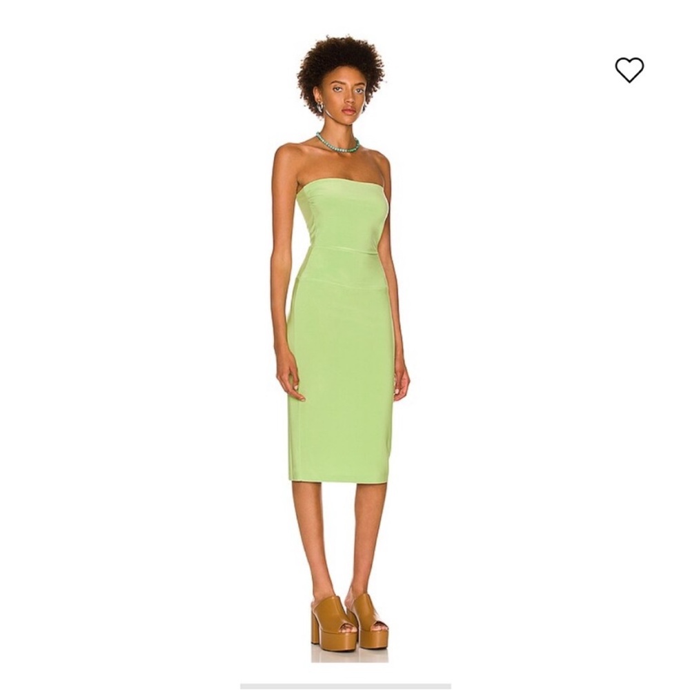 NWT Norma Kamali Strapless Dress in Gemini Green XS
